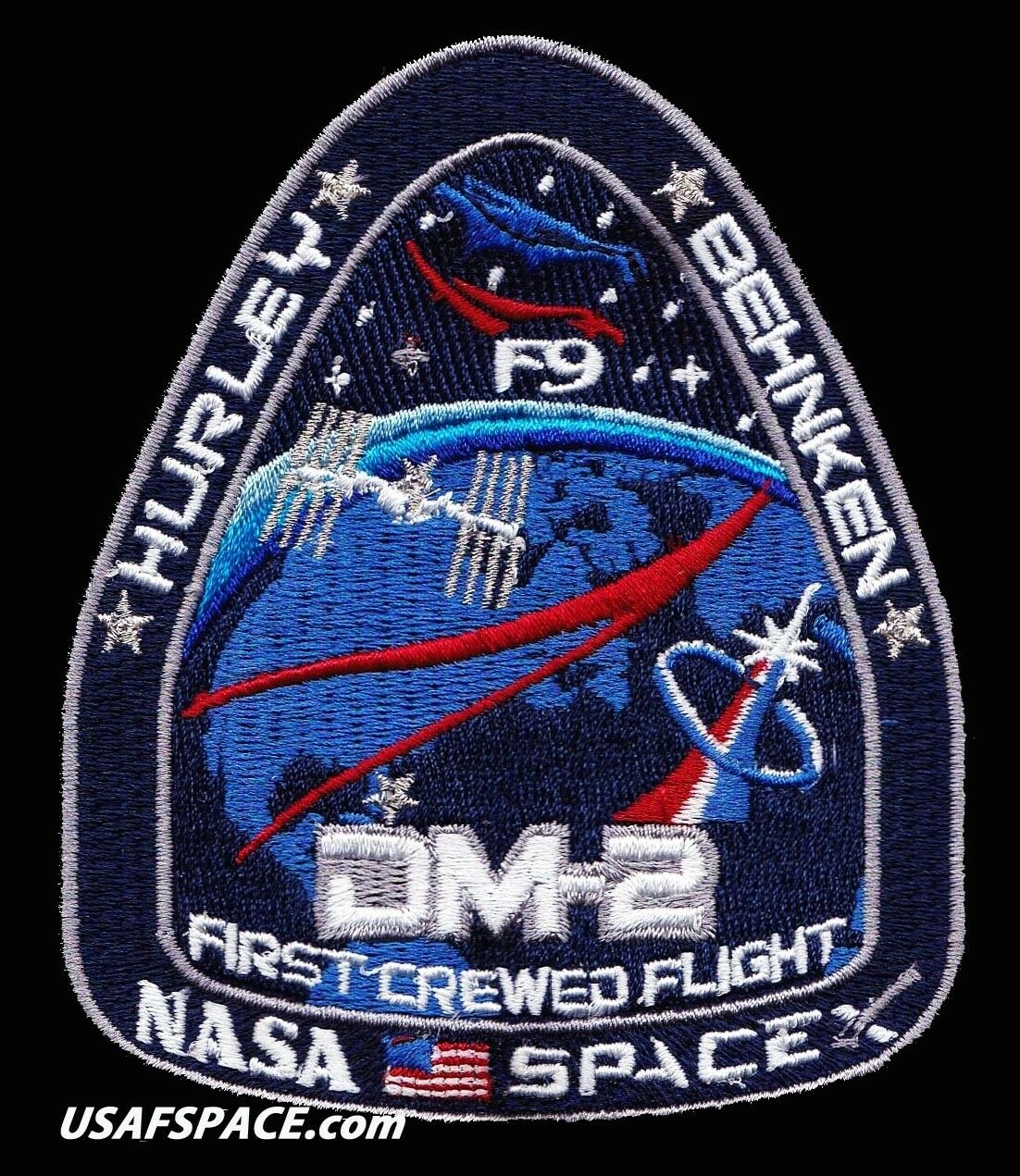 Authentic Dm-2 First Crewed Flight Spacex - Original Ab Emblem Nasa Space Patch