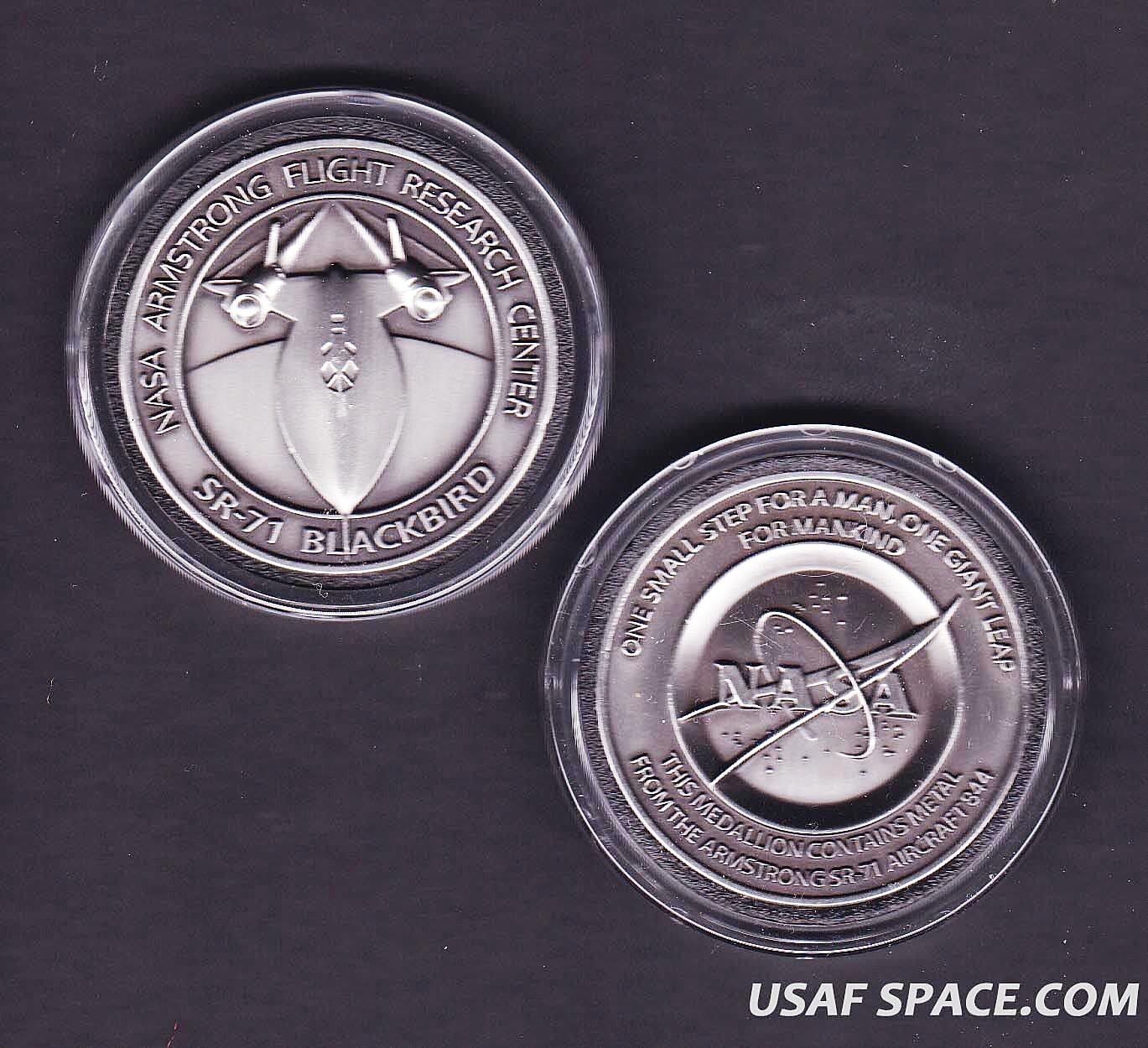 Sr-71 -armstrong Nasa Dryden Flown Sr-71 Aircraft Metal Coin-medallion Usaf