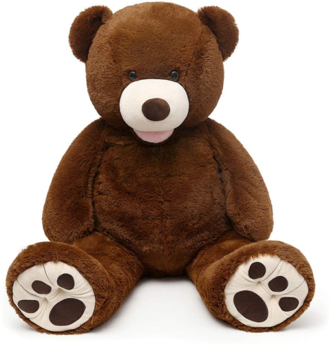 MorisMos Giant Teddy Bear with Big Footprints 51 inches, Dark Brown