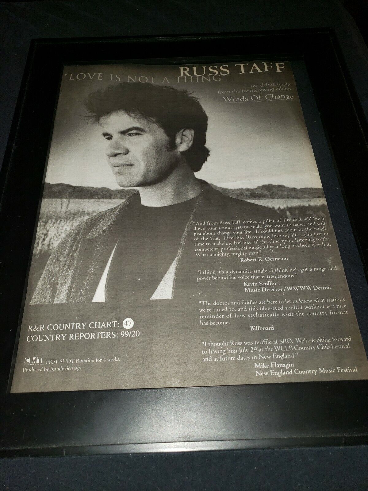 Russ Taff Love Is Not A Thing Rare Original Radio Promo Poster Ad Framed!