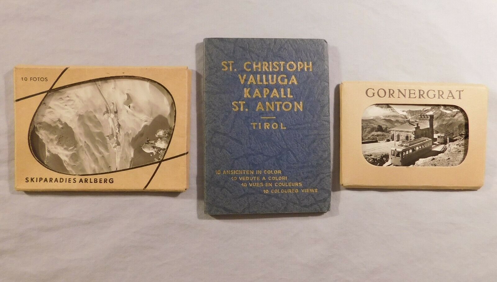 Lot Of 3 Vintage Souvenir Mini Photo Packs - Switzerland + Austria Vistas