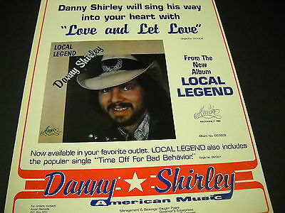 Danny Shirley Will Sing His Way Into Your Heart 1984 Promo Poster Ad Mint Cond