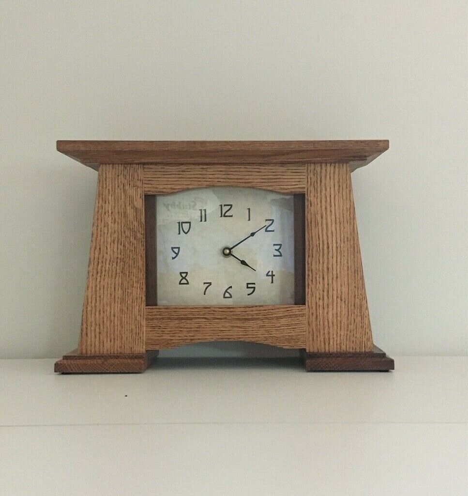 Arts & Crafts Oak Clock,Craftsman Mantel Clock
