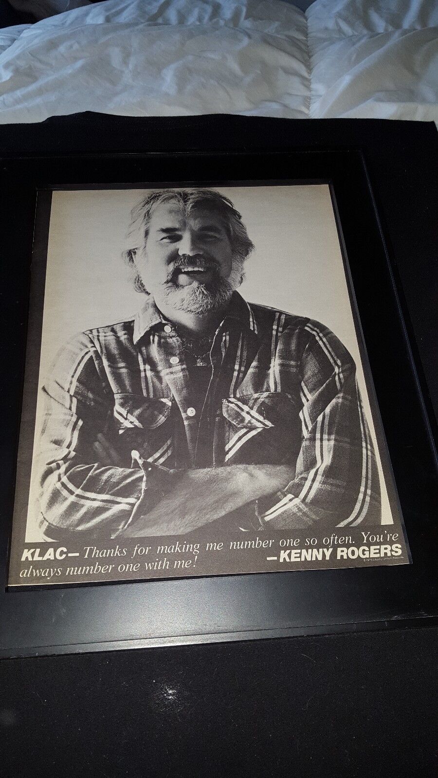 Kenny Rogers Rare Original 570 KLAC Promo Poster Ad Framed!