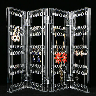 Earrings Ear Studs Display Rack Stand Jewelry Organizer Holder Necklace Case Box