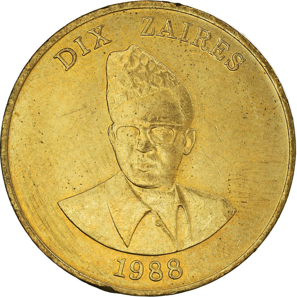 [#385188] Coin, Zaire, 10 Zaïres, 1988, Ms, Brass, Km:19