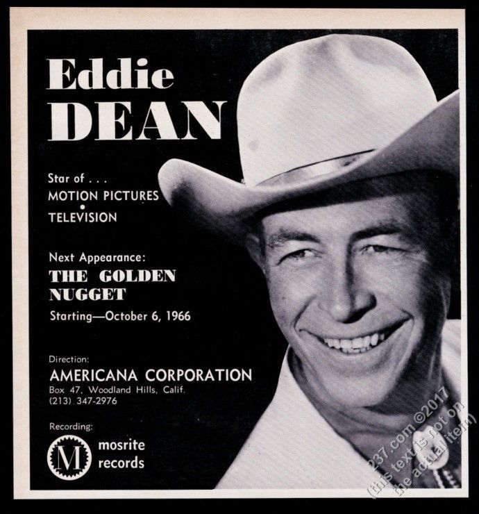 1966 Eddie Dean photo Mosrite Records vintage trade print ad