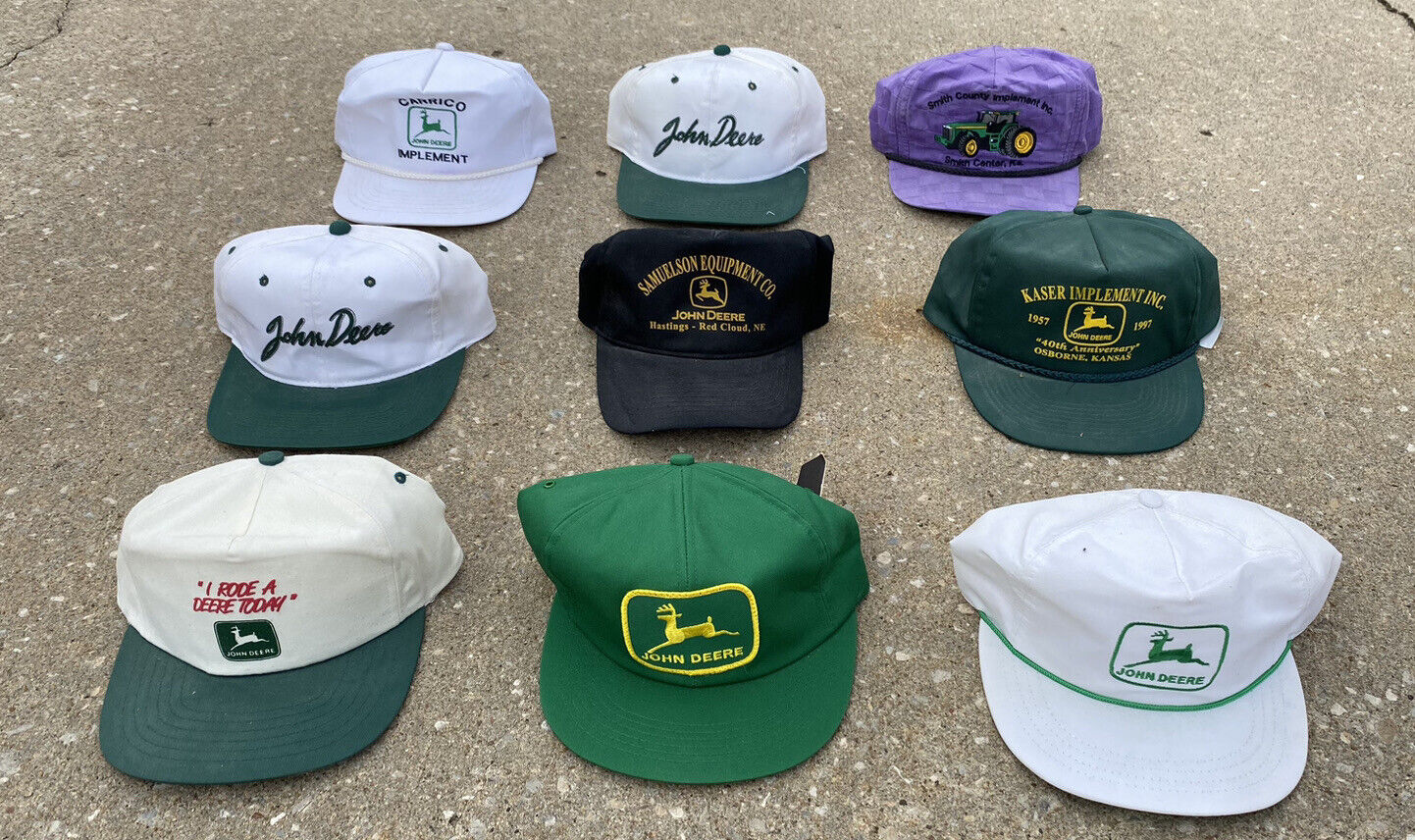 Lot 9 Vintage John Deere Farm Snapback K Brand Trucker Mesh Hat Caps Patch Usa
