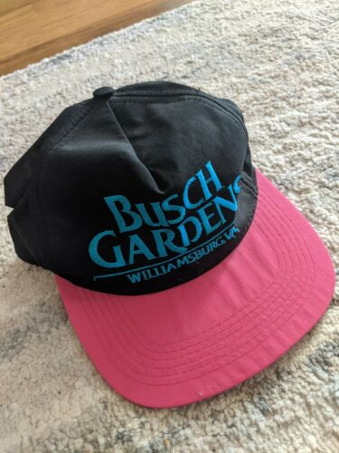 VINTAGE 90s Busch Gardens Adjustable Hat Embroidered Williamsburg VA