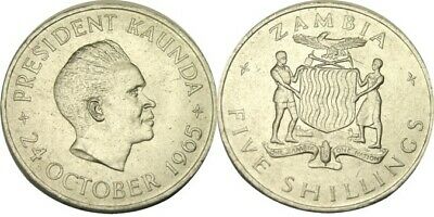 Elf  Zambia 5 Shillings 1965 1st Anniversary Of Independence