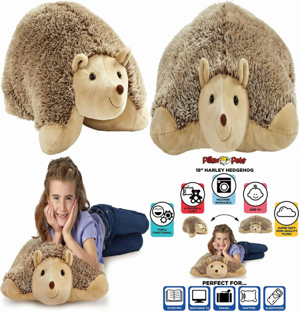 Pillow Pets Originals Harley Hedgehog, 18” Stuffed Animal Plush Toy