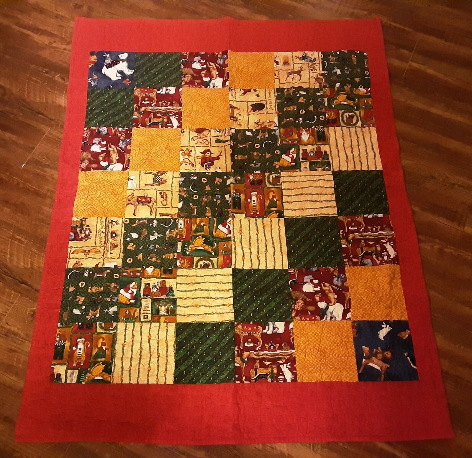 Quilted Christmas Table Topper LG Rectangle 36