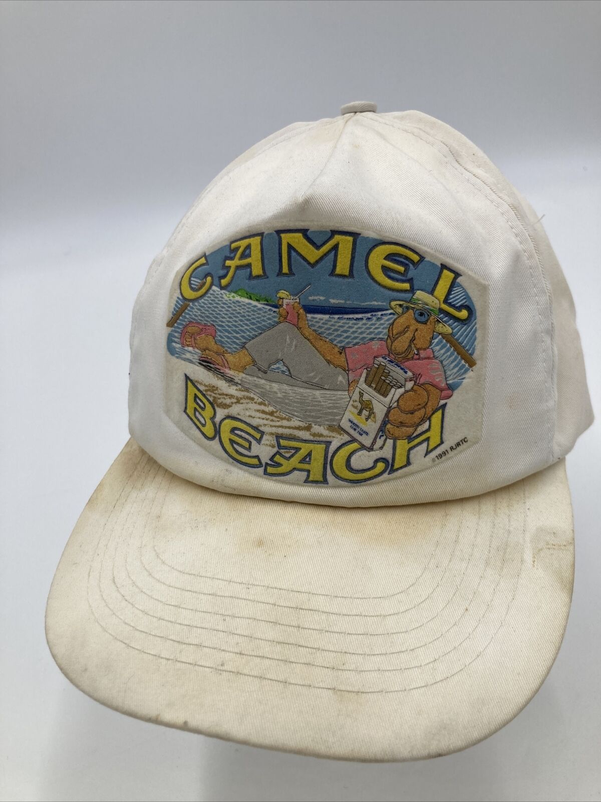 vintage 1991 camel beach white cap snapback