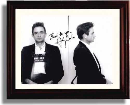 Framed Johnny Cash Autograph Promo Print