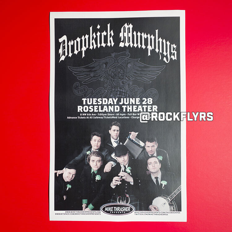Dropkick Murphys 2011 Original 11x17 Promo Street Poster. Portland Oregon.