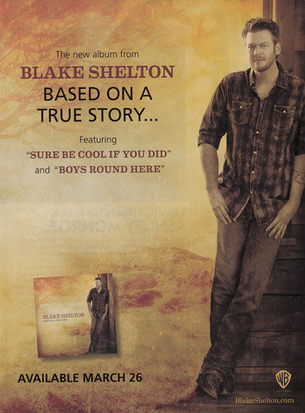 2013 Based On A True Story album ad clipping - Blake Shelton