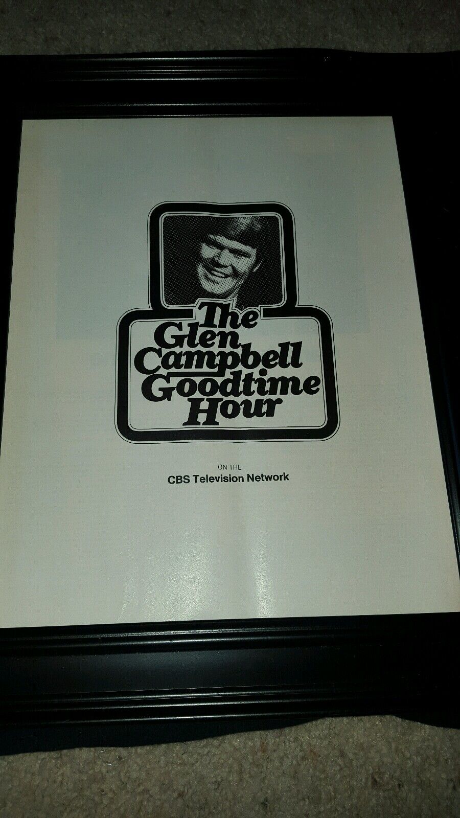 The Glen Campbell Goodtime Hour Rare Original CBS Promo Poster Ad Framed!