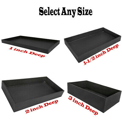 Jewelry Earring Necklaces Watches Display Organizer Case Tray Holder Box Black